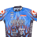 ADRENALINA Flamed Cycling Mens Jersey Blue 1/2 Zip L