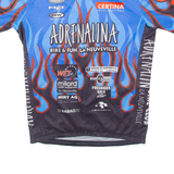 ADRENALINA Flamed Cycling Mens Jersey Blue 1/2 Zip L
