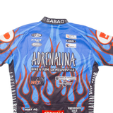ADRENALINA Flamed Cycling Mens Jersey Blue 1/2 Zip L