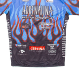 ADRENALINA Flamed Cycling Mens Jersey Blue 1/2 Zip L
