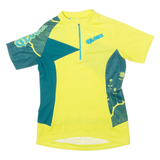 QLOOM Floral Cycling Womens Jersey Yellow 1/4 Zip M