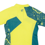 QLOOM Floral Cycling Womens Jersey Yellow 1/4 Zip M