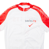 Swiss Full Zip Cycling Mens Jersey White XL