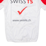 Swiss Full Zip Cycling Mens Jersey White XL