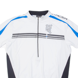 RACER Cycling Mens Jersey White 1/2 Zip L