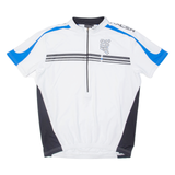 RACER Cycling Mens Jersey White 1/2 Zip L