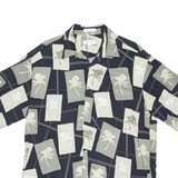 PIERRE CARDIN Mens Shirt Black Crazy Pattern L