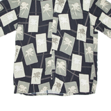 PIERRE CARDIN Mens Shirt Black Crazy Pattern L