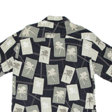 PIERRE CARDIN Mens Shirt Black Crazy Pattern L
