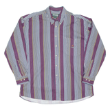 IVY CREW Mens Shirt Maroon Striped Long Sleeve L