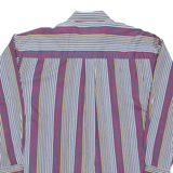 IVY CREW Mens Shirt Maroon Striped Long Sleeve L