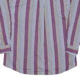 IVY CREW Mens Shirt Maroon Striped Long Sleeve L
