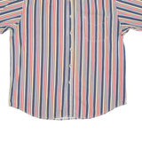 BASIC EDITIONS Mens Shirt Brown Striped L