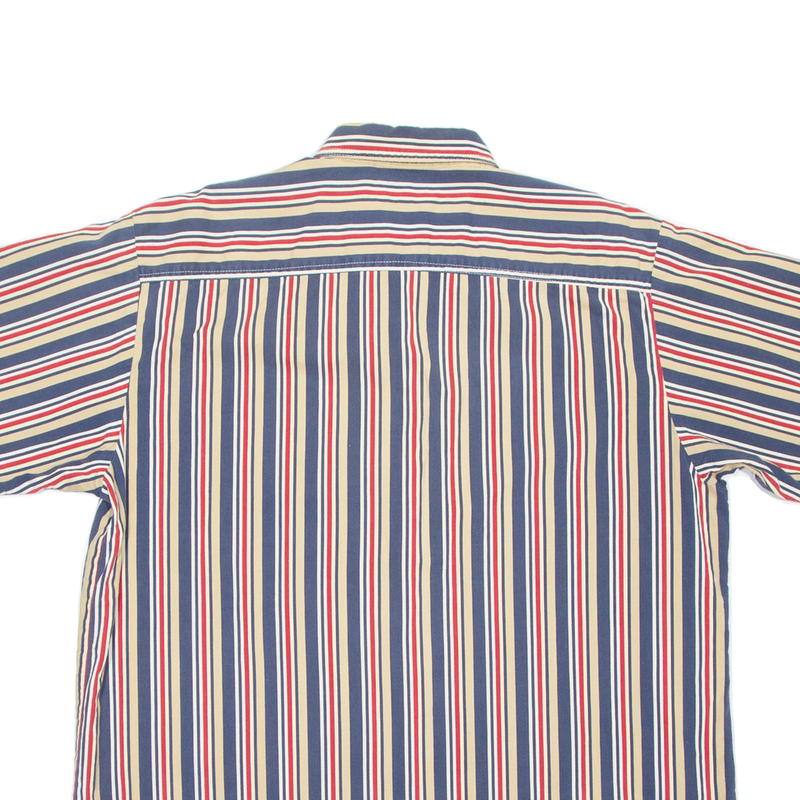 BASIC EDITIONS Mens Shirt Brown Striped L