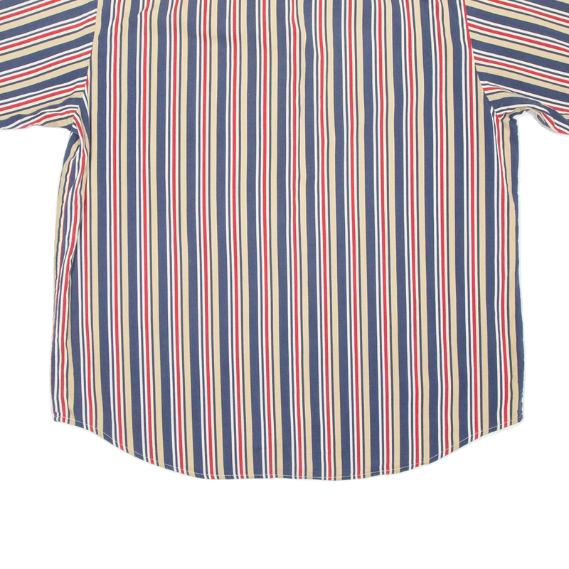 BASIC EDITIONS Mens Shirt Brown Striped L