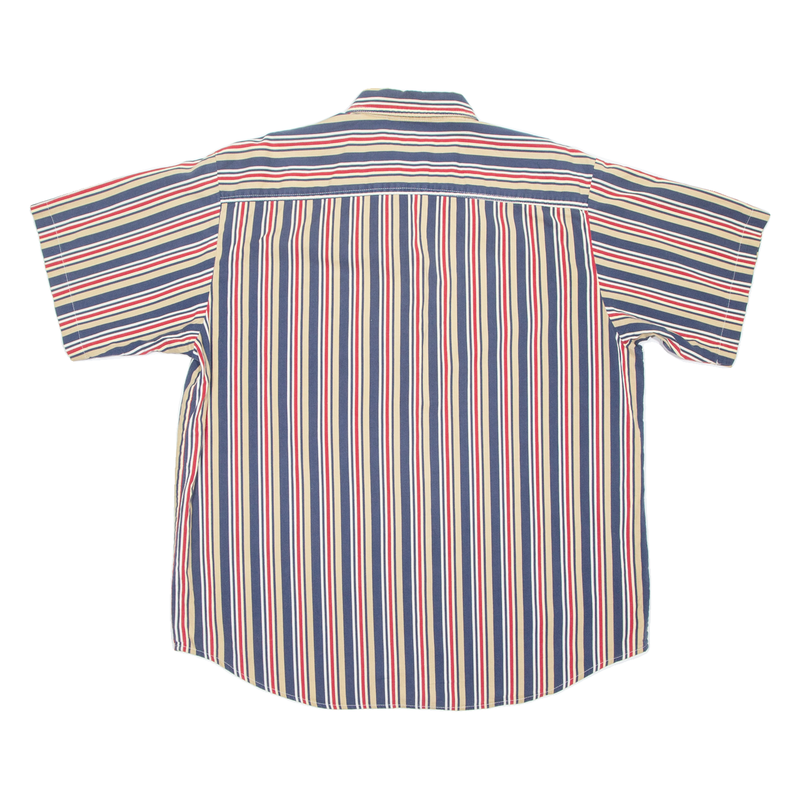 BASIC EDITIONS Mens Shirt Brown Striped L