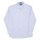 TOMMY HILFIGER Custom Fit Mens Shirt Blue Striped Long Sleeve M