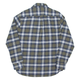 JACHS Mens Flannel Shirt Green Check Long Sleeve M