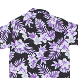 WINNIE FASHION Mens Hawaiian Shirt Purple Floral S