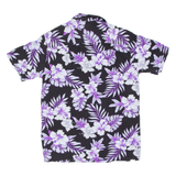 WINNIE FASHION Mens Hawaiian Shirt Purple Floral S