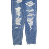 AMERICAN EAGLE Distressed Womens Jeans Blue Regular Mom Stone Wash W26 L28
