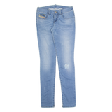 DIESEL Low Rise Distressed Womens Jeans Blue Slim Skinny Stone Wash W27 L34