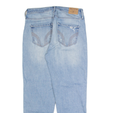 HOLLISTER Distressed Womens Jeans Blue Regular Tapered Stone Wash W26 L26