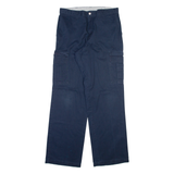 DICKIES Cargo Mens Trousers Blue Regular Straight W33 L33