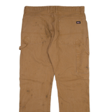 DICKIES Carpenter Mens Trousers Brown Regular Straight W36 L32