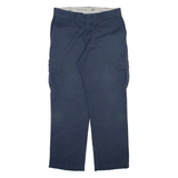 DICKIES Cargo Mens Trousers Blue Relaxed Straight W36 L32