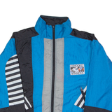 ICE HOCKEY WINNERS Mens Shell Jacket Blue 90s Colourblock 2XL
