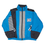 ICE HOCKEY WINNERS Mens Shell Jacket Blue 90s Colourblock 2XL