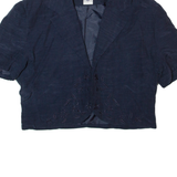 NEW FAST Cropped Womens Blazer Jacket Blue 90s M