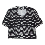 Womens Blazer Jacket Blue 90s Striped M