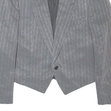 MAZZON Womens Blazer Jacket Silver Wool 90s M