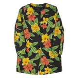 Womens Quilted Coat Black Floral S