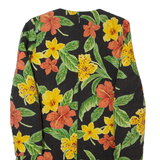 Womens Quilted Coat Black Floral S