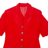 Womens Blazer Jacket Red Linen 90s S
