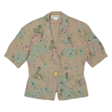 SYNONYME Womens Blazer Jacket Beige Silk 90s Floral S