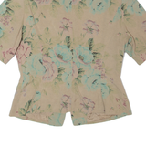 SYNONYME Womens Blazer Jacket Beige Silk 90s Floral S