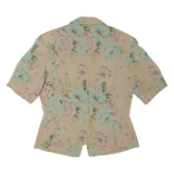 SYNONYME Womens Blazer Jacket Beige Silk 90s Floral S