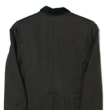 ALESSANDRO ALBANESE Womens Blazer Jacket Green Wool 90s Chevron M