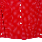 Womens Blazer Jacket Red 90s Polka Dot M