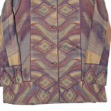 Womens Blazer Jacket Blue 90s Crazy Pattern M