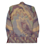 Womens Blazer Jacket Blue 90s Crazy Pattern M