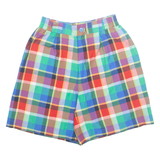 Womens Casual Shorts Green Check XS W26