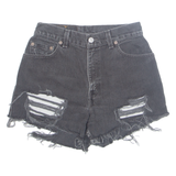 LEVI'S 550 Cut Off Womens Denim Shorts Black Relaxed XS W26