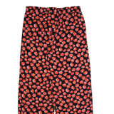 GANNI Floral Womens Trousers Black Relaxed Straight W30 L28