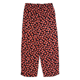 GANNI Floral Womens Trousers Black Relaxed Straight W30 L28