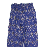 FAT FACE Belted Womens Trousers Blue Relaxed Straight W26 L23